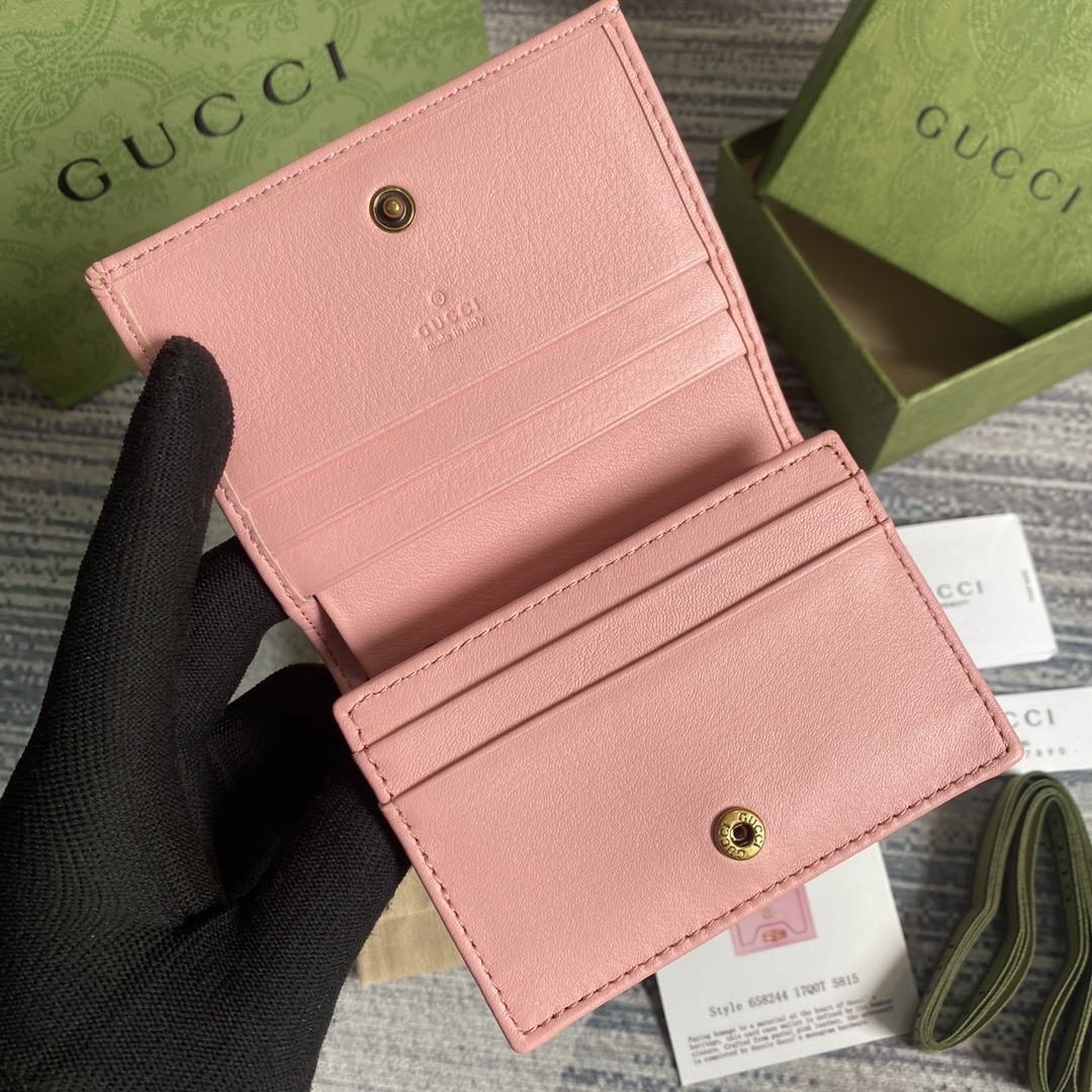 Gucci Diana Card Case Wallet 658244 Pink